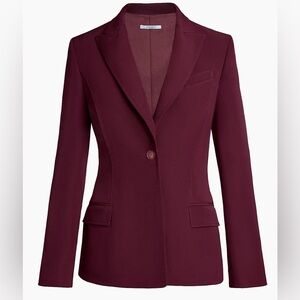 NWT Santorelli Single-Button Peak-Lapel Jacket in Cherry Cola Size 52 US 16